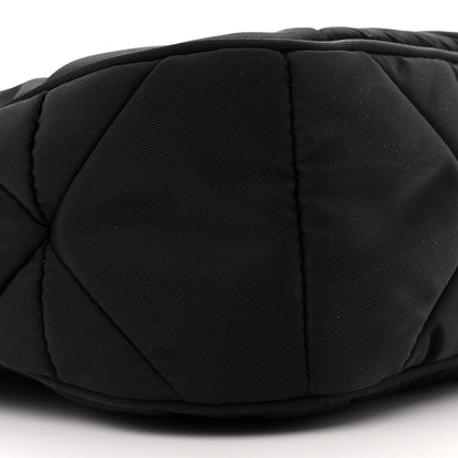Prada Re-Nylon Triangle Padded Patchwork Shoulder Bag Black 9 of 10