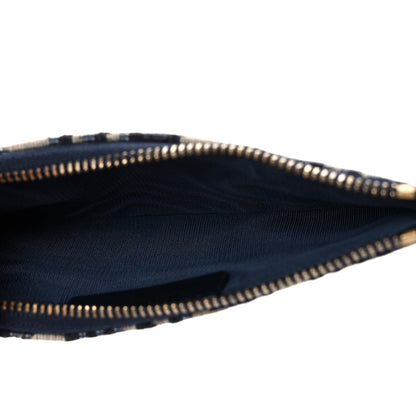 Christian Dior Oblique Saddle Chain Long Wallet Blue 9 of 13