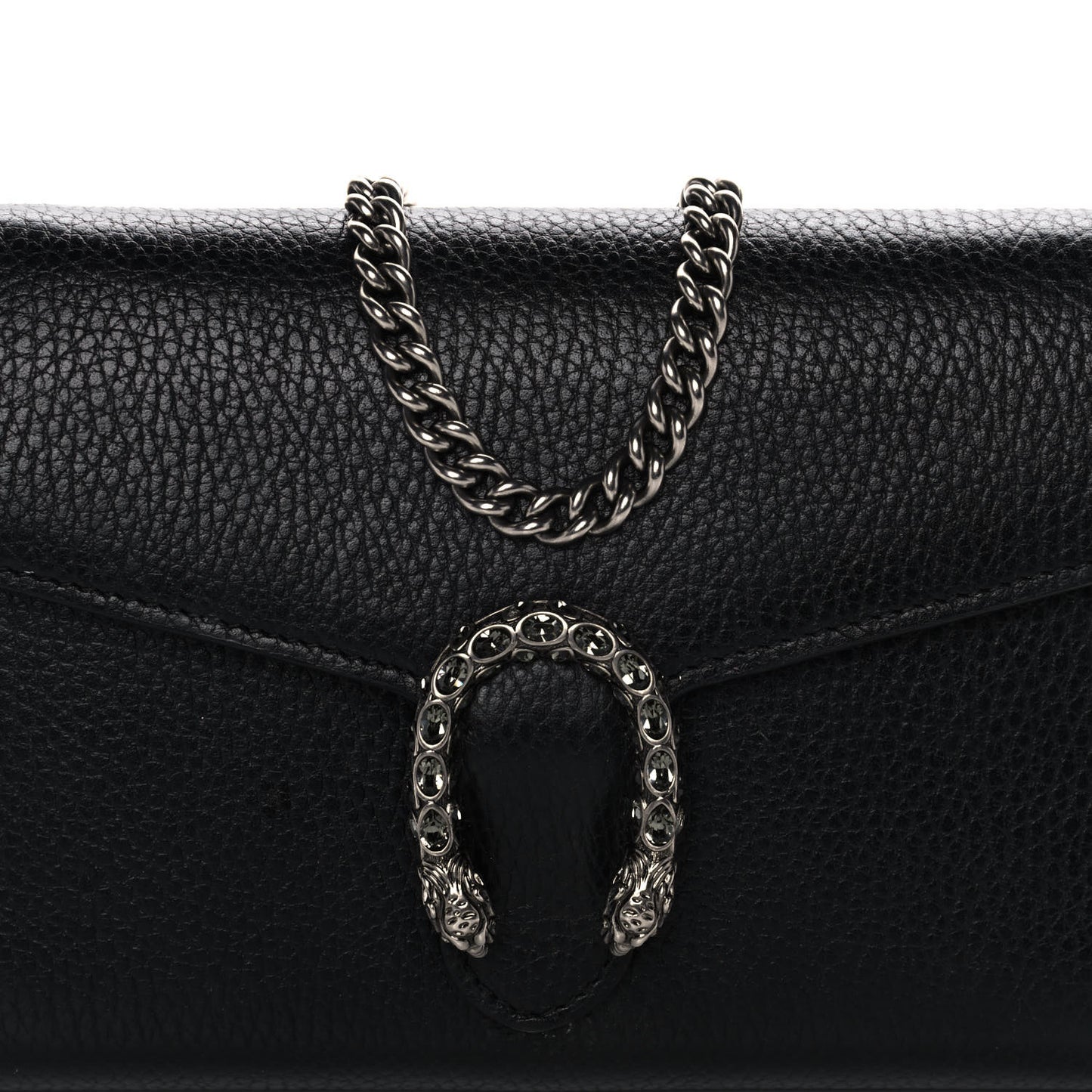 Calfskin Mini Dionysus Chain Wallet Black