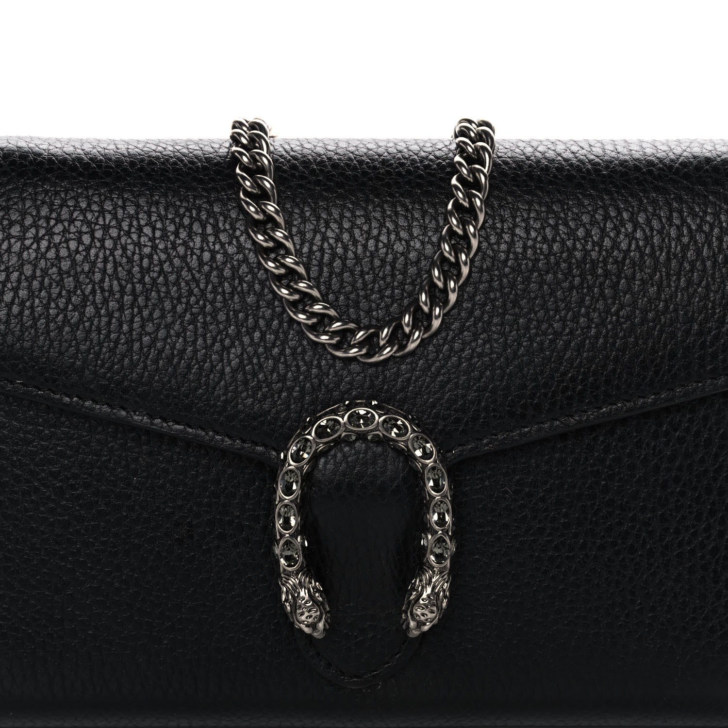 Gucci Calfskin Mini Dionysus Chain Wallet Black 7 of 13