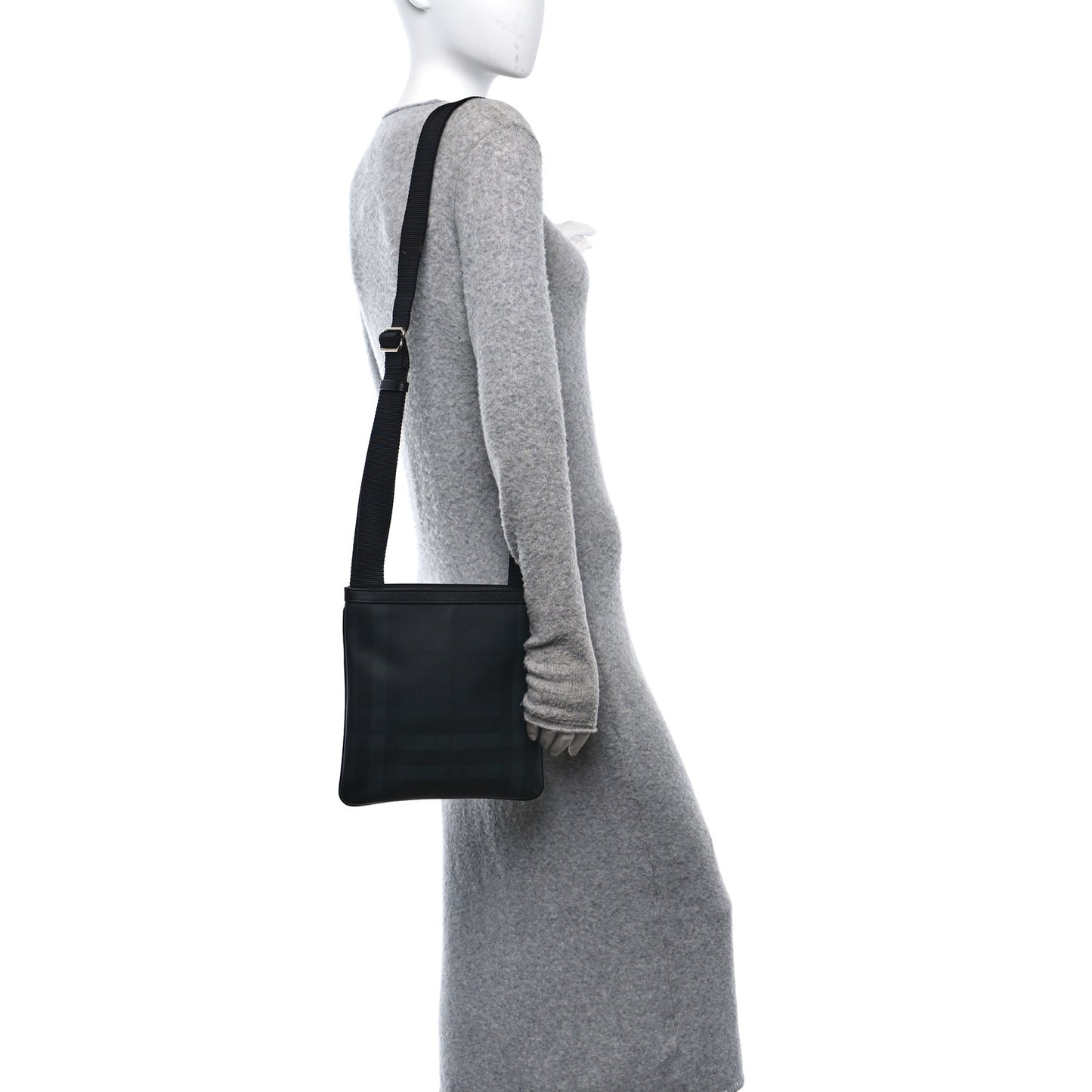 London Check Jax Crossbody Bag Dark Charcoal