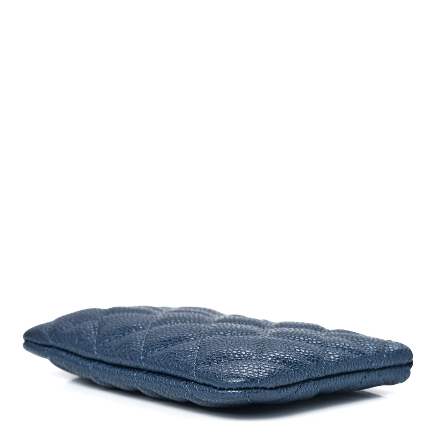 Caviar Quilted Small Cosmetic Case Dark Blue