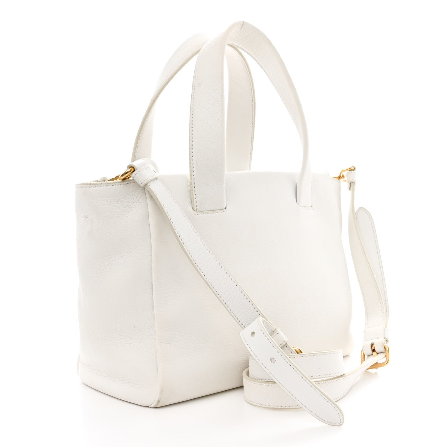 Prada Vitello Cervo Mini Satchel White 3 of 17