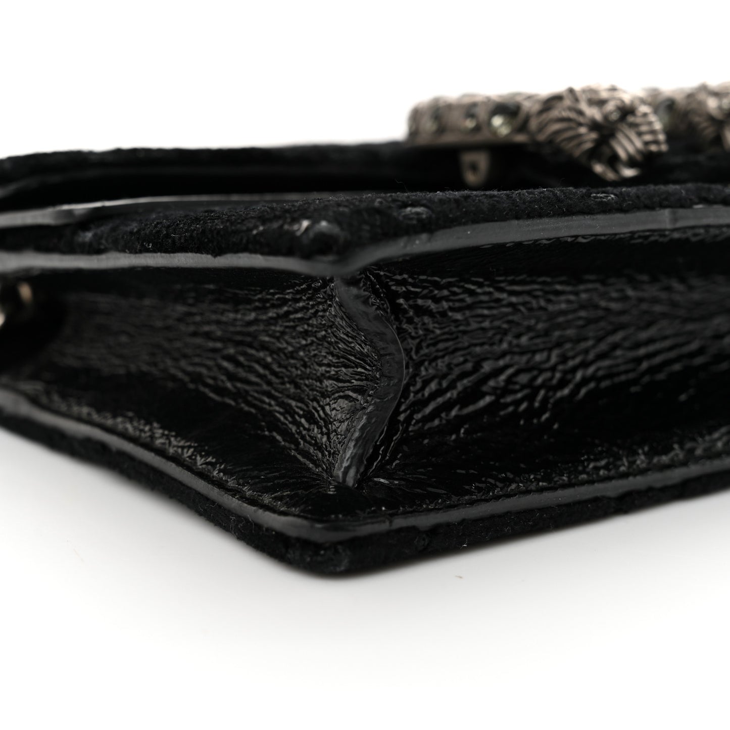 Velvet GG Monogram Super Mini Dionysus Shoulder Bag Black