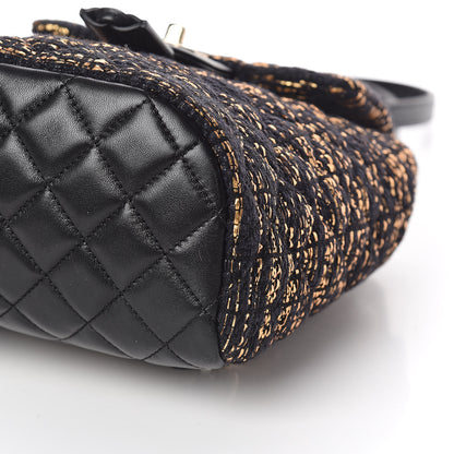 Chanel Tweed Quilted Mini Urban Spirit Backpack Black Gold 6 of 10