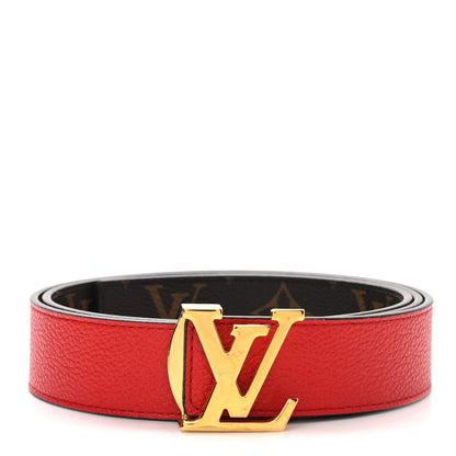 Louis Vuitton Monogram 30mm LV Initiales Reversible Belt 85 34 Coquelicot 1 of 8