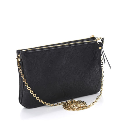 Louis Vuitton Empreinte Double Zip Pochette Black 3 of 12