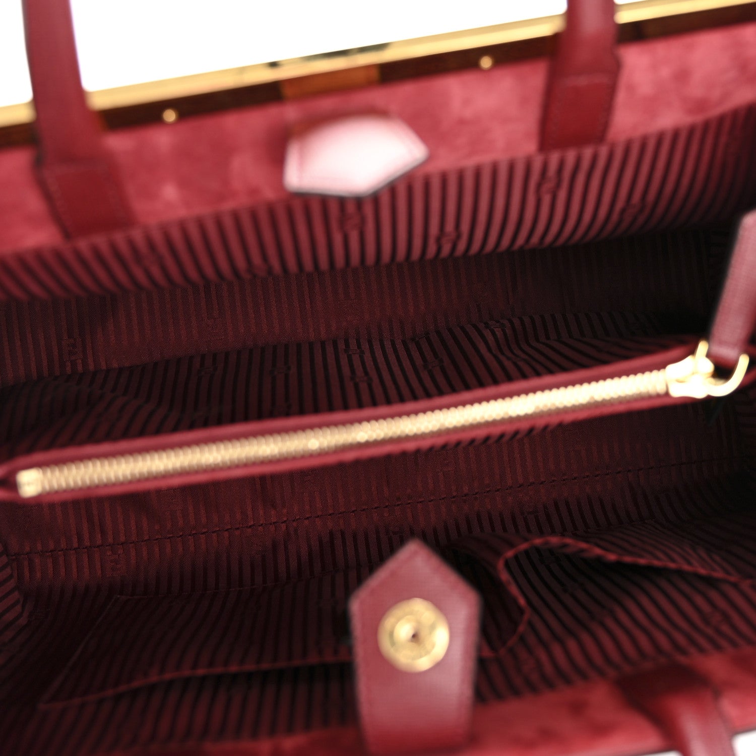 Fendi Vitello Elite Regular 2Jours Tote Rosso Scuro Ciliegia 5 of 14