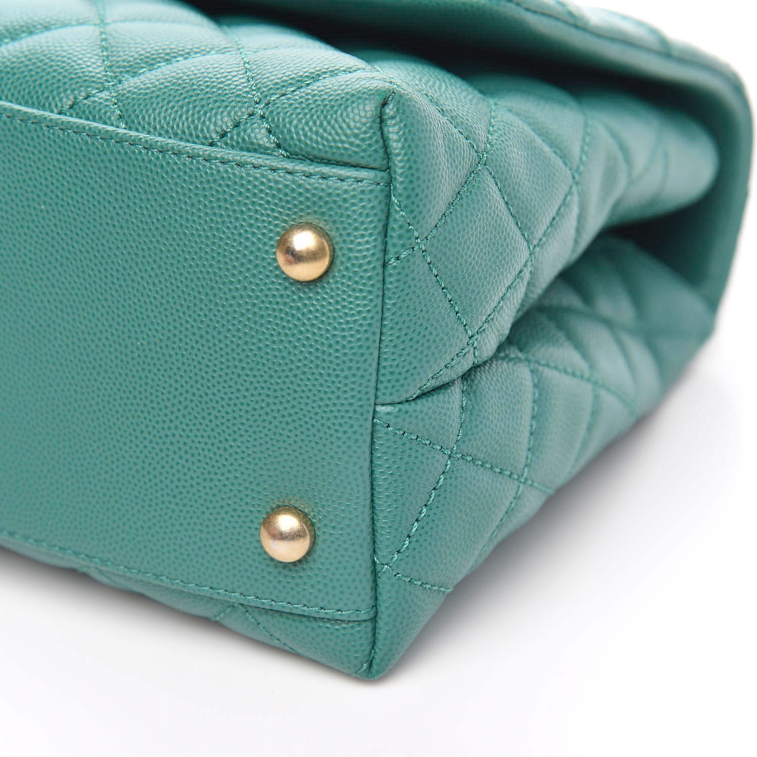 Chanel Caviar Lizard Quilted Small Coco Handle Flap Green 7 of 10
