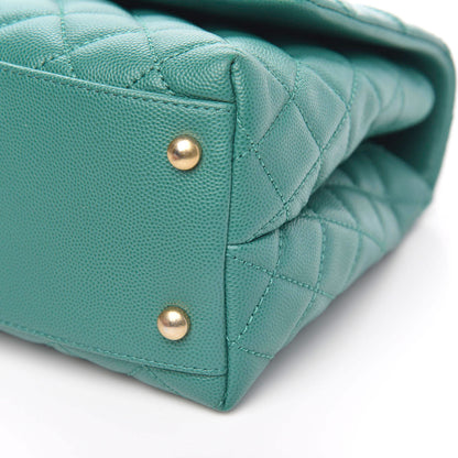 Chanel Caviar Lizard Quilted Small Coco Handle Flap Green 7 of 10