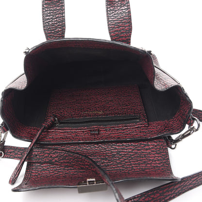 3.1 Phillip Lim 3.1 Textured Calfskin Mini Pashli Satchel Black Red 5 of 8