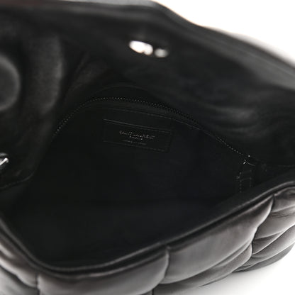 Saint Laurent Lambskin Quilted Small Loulou Puffer Monogram Chain Satchel Black 5 of 9