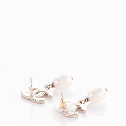 Chanel Resin Bead CC Drop Earrings Ivory 3 of 5