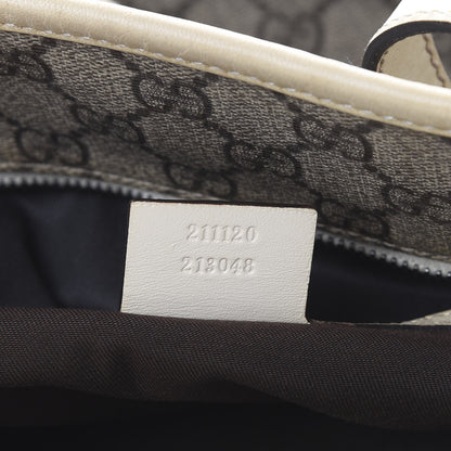 Gucci GG Supreme Monogram Large Zippered Shopping Tote Off White 6 of 15