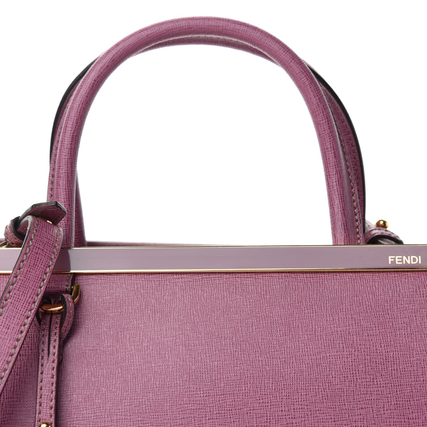 Fendi Vitello Elite Flamingo Petite 2Jours Tote Lilla Glicine 10 of 10