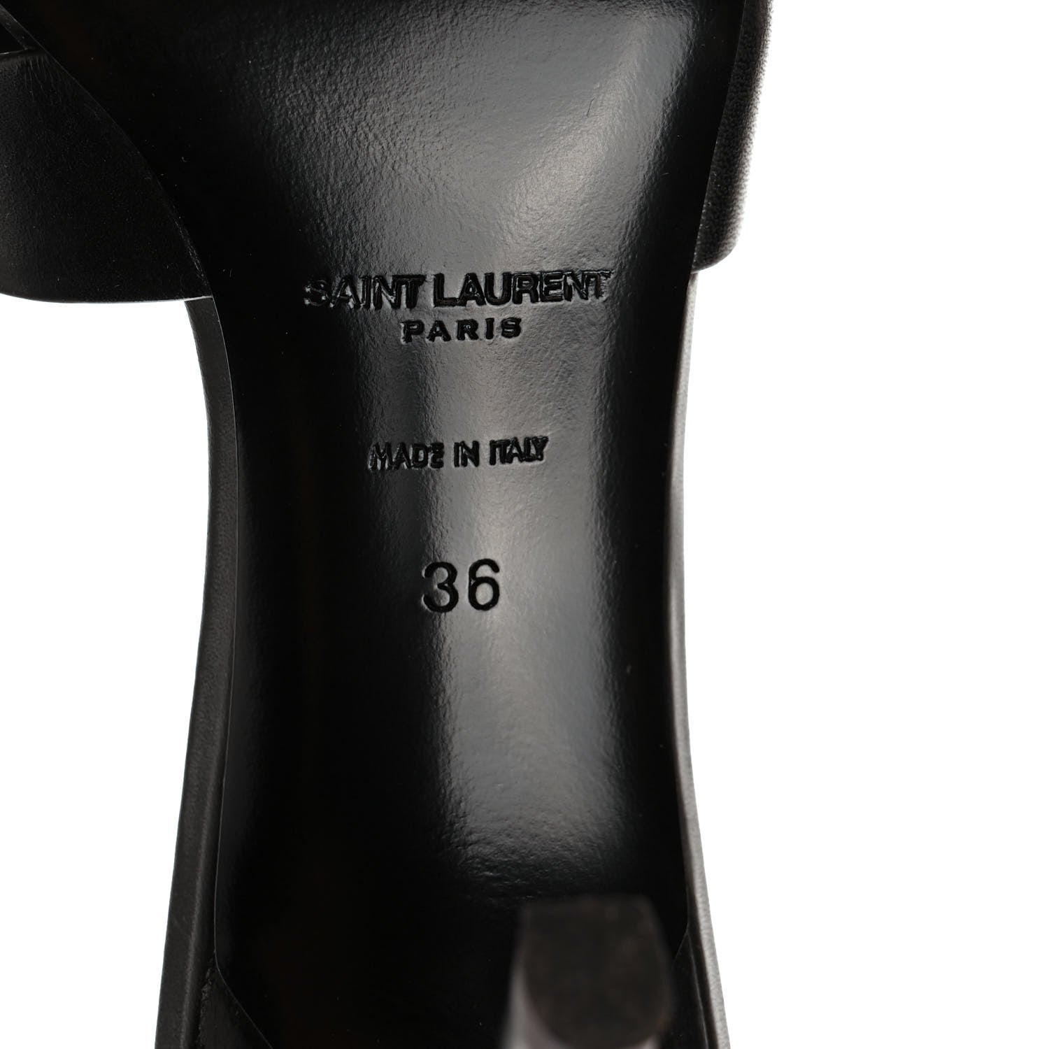 Saint Laurent Calfskin Tribute 85 Slide Sandals 36 Black 6 of 8