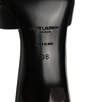 Saint Laurent Calfskin Tribute 85 Slide Sandals 36 Black 6 of 8