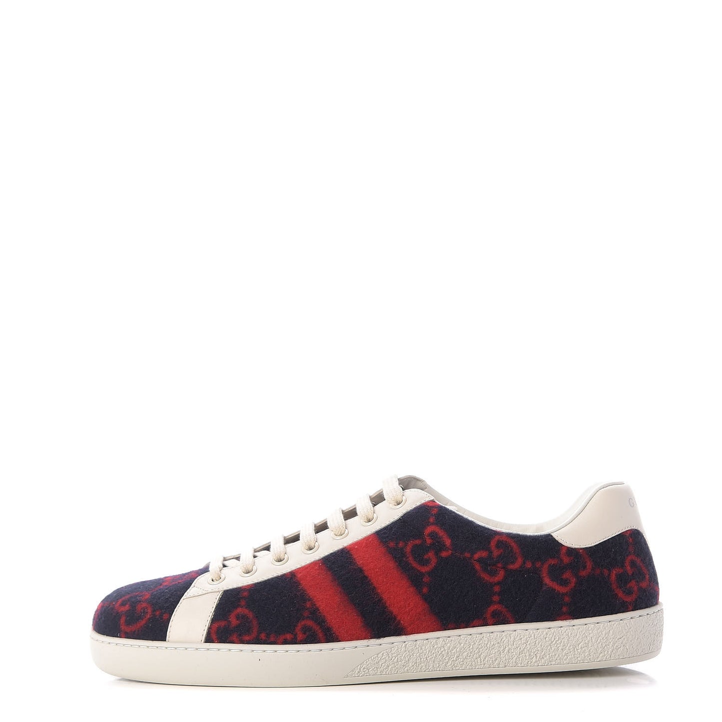 Covered Wool Big GG Monogram Mens Sneakers 10.5 Blue Red Mystic White