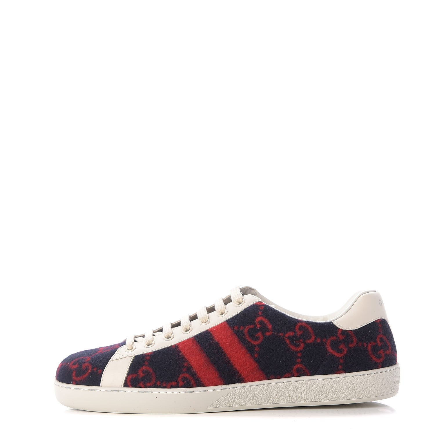 Gucci Covered Wool Big GG Monogram Mens Sneakers 10.5 Blue Red Mystic White 1 of 12