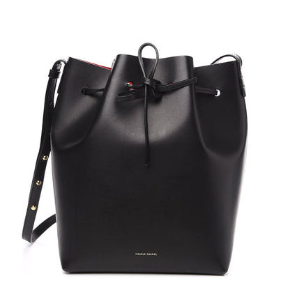 Mansur Gavriel Vegetable Tanned Calfskin Bucket Bag Black Flamma 2 of 14