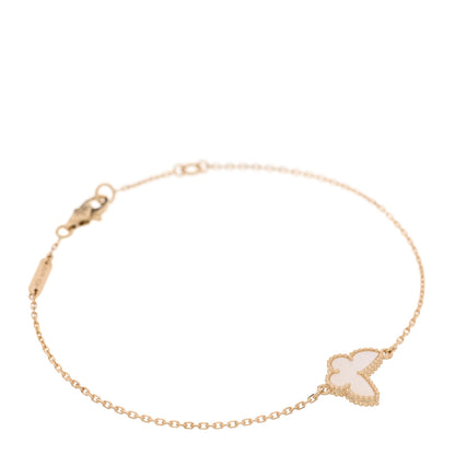 Van Cleef & Arpels 18K Yellow Gold Mother of Pearl Sweet Alhambra Butterfly Bracelet 1 of 5