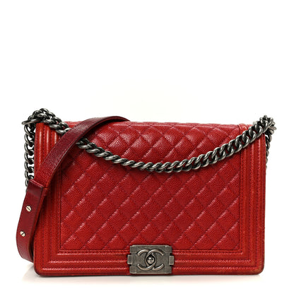 Chanel Caviar Quilted New Medium Boy Flap Dark Red 1 of 14