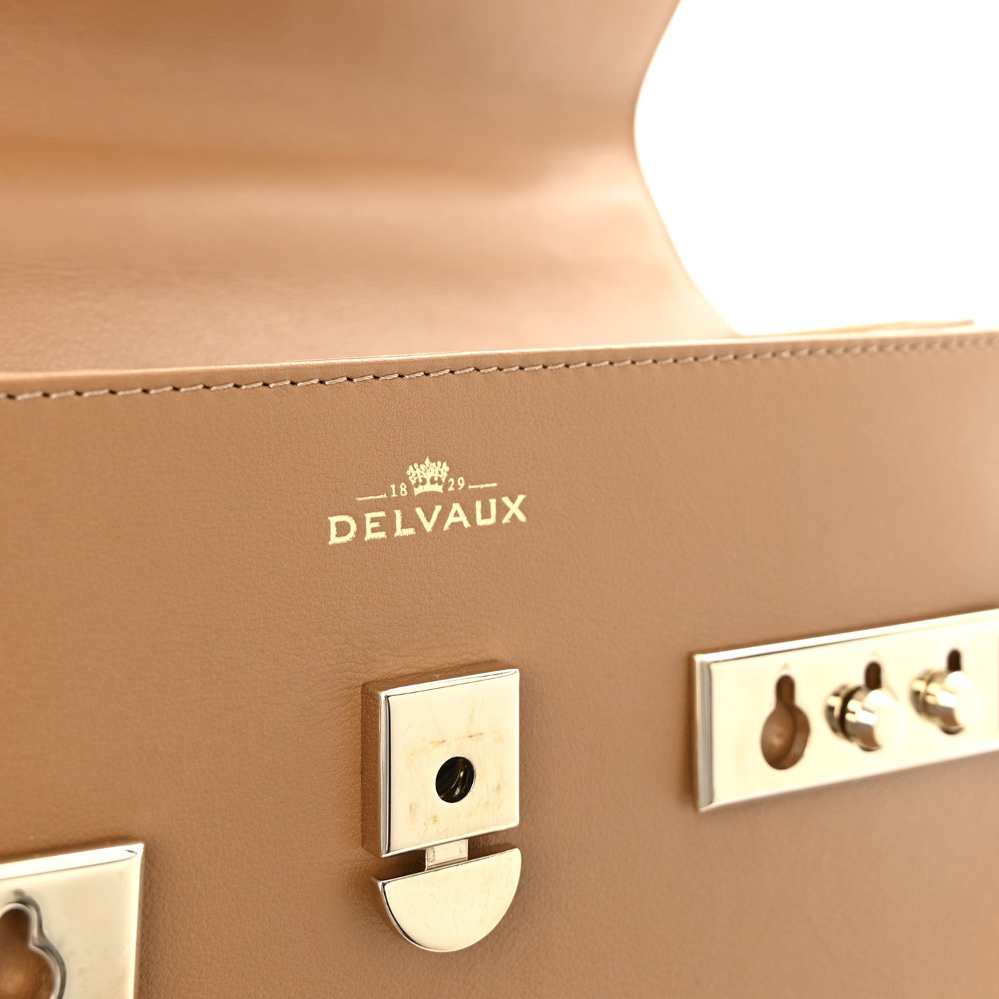 Calfskin MM Tempete Satchel Camel