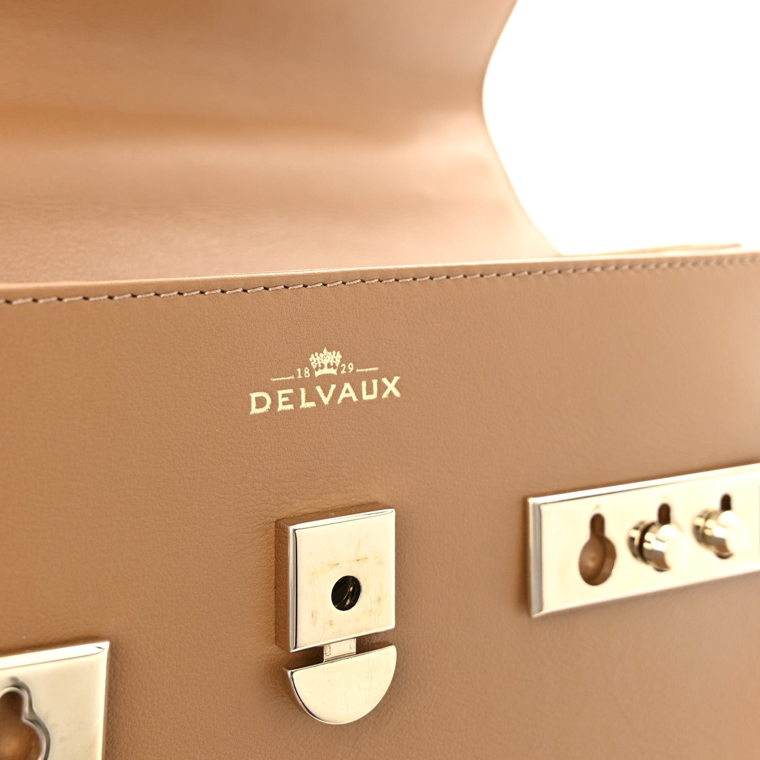 Delvaux Calfskin MM Tempete Satchel Camel 6 of 10