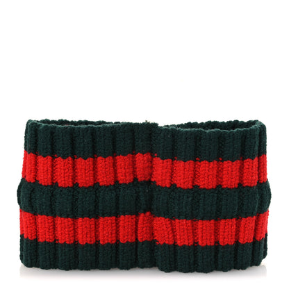 Gucci Wool Web Headband L Green Red 3 of 6