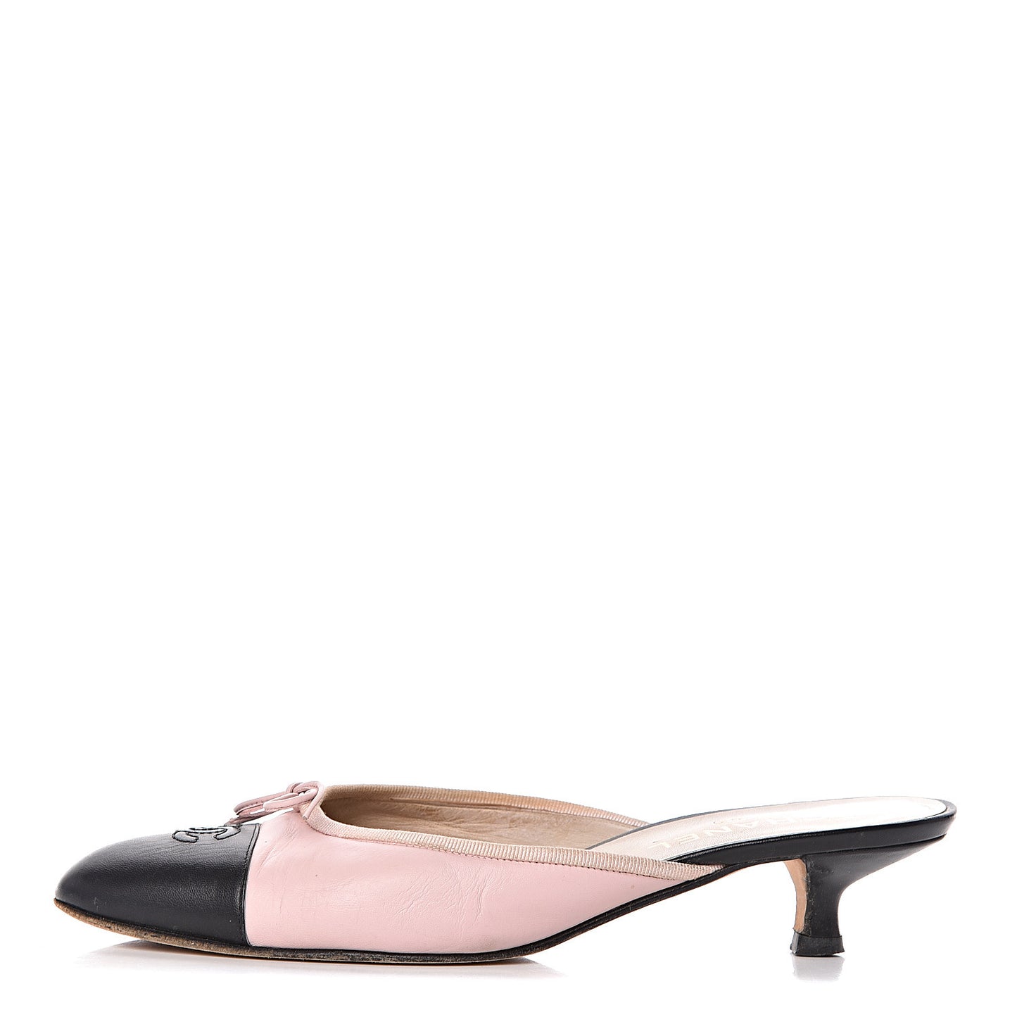 Lambskin Cap Toe CC Mules 39.5 Pink Black