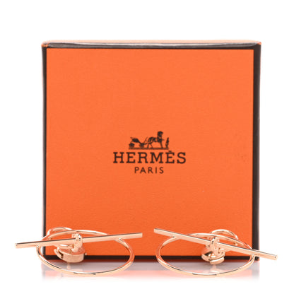 Hermes 18K Rose Gold PM Loop Earrings 5 of 5