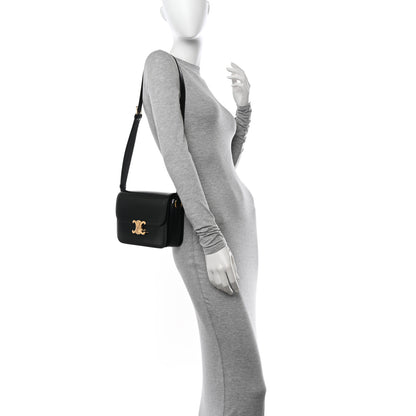 Celine Shiny Calfskin Medium Triomphe Black 2 of 11
