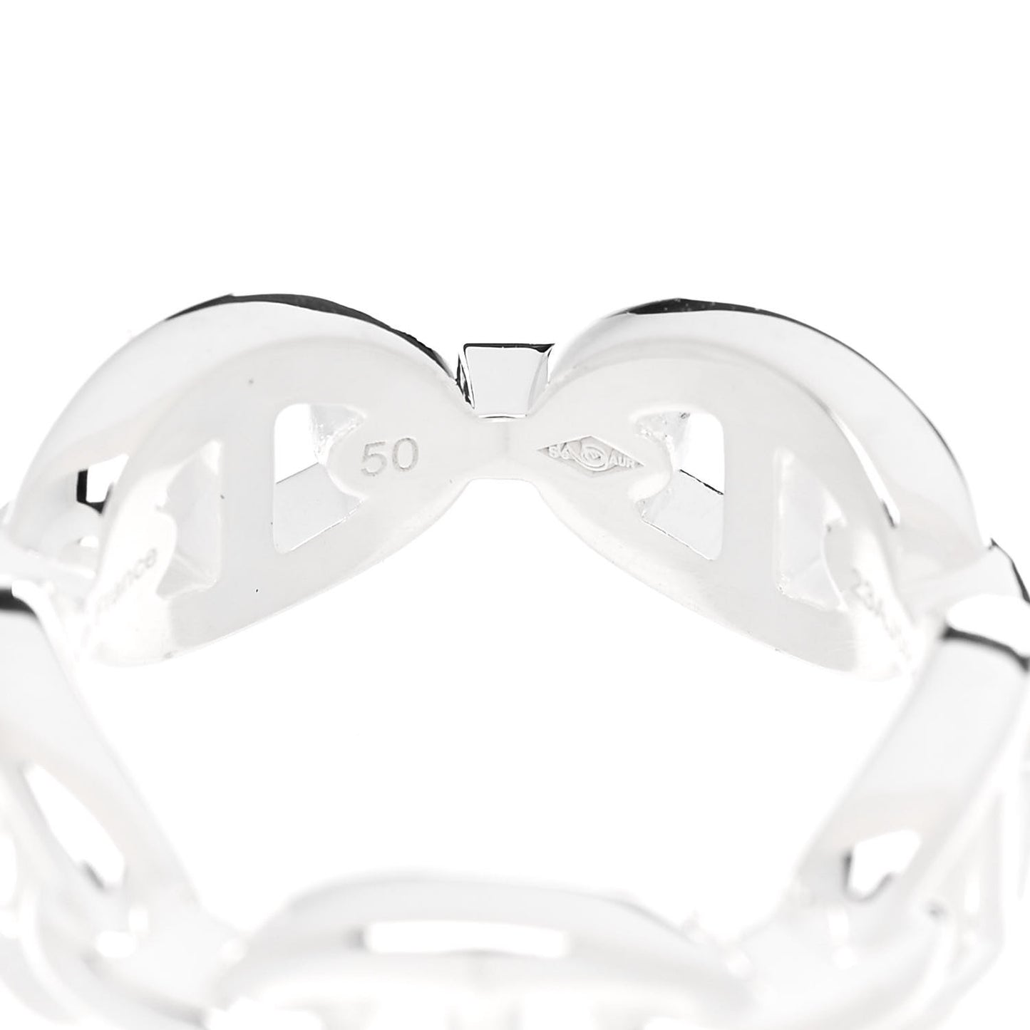 Sterling Silver PM Chaine d'Ancre Enchainee Band Ring 50 5.25