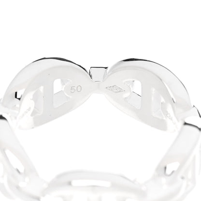 Hermes Sterling Silver PM Chaine d'Ancre Enchainee Band Ring 50 5.25 6 of 9