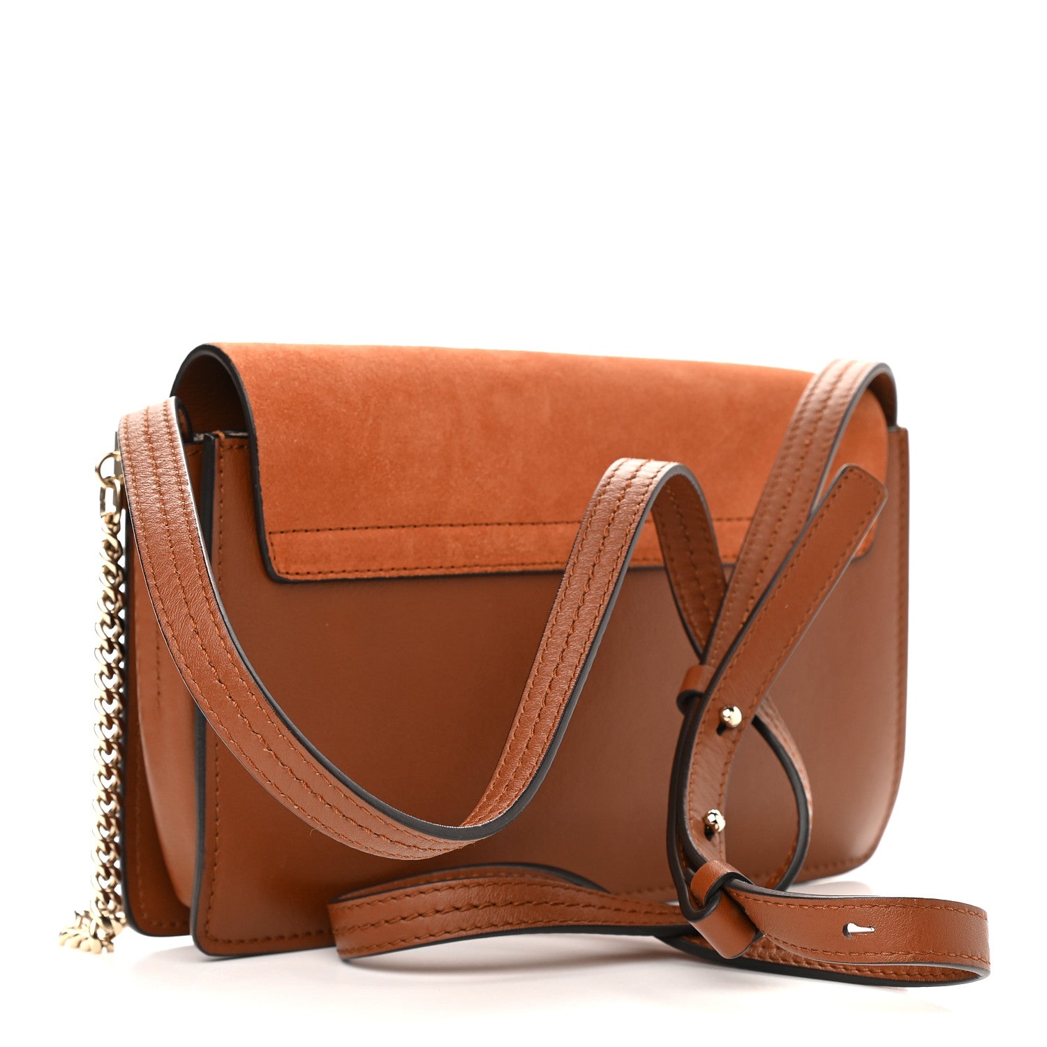 Chloe Suede Calfskin Small Faye Shoulder Bag Tobacco 2 of 9