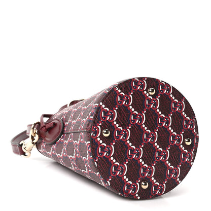 Gucci GG Shadow Monogram Mini Bucket Bag Rosso Ancora Red 4 of 9