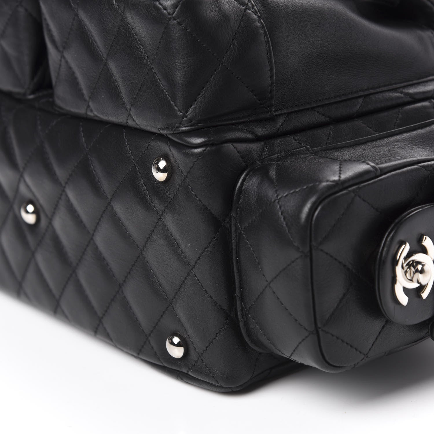 Chanel Calfskin Quilted Small Cambon Multipocket Reporter Black 7 of 10