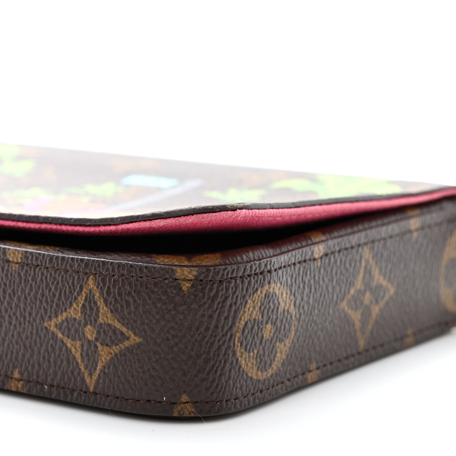 Louis Vuitton Monogram 2021 Christmas Animation Hollywood Pochette Felicie Chain Wallet Fuchsia 12 of 15