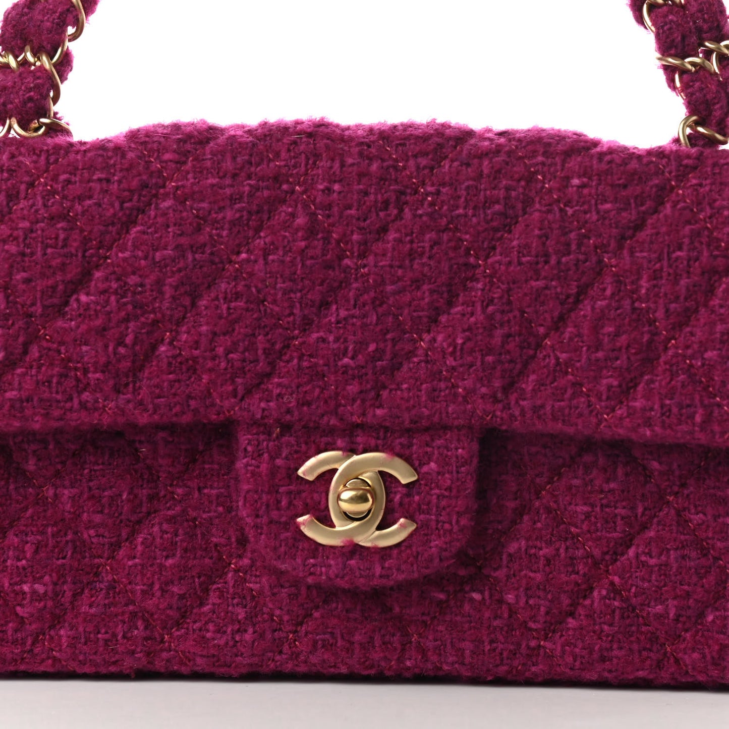 Tweed East West Flap Fuchsia