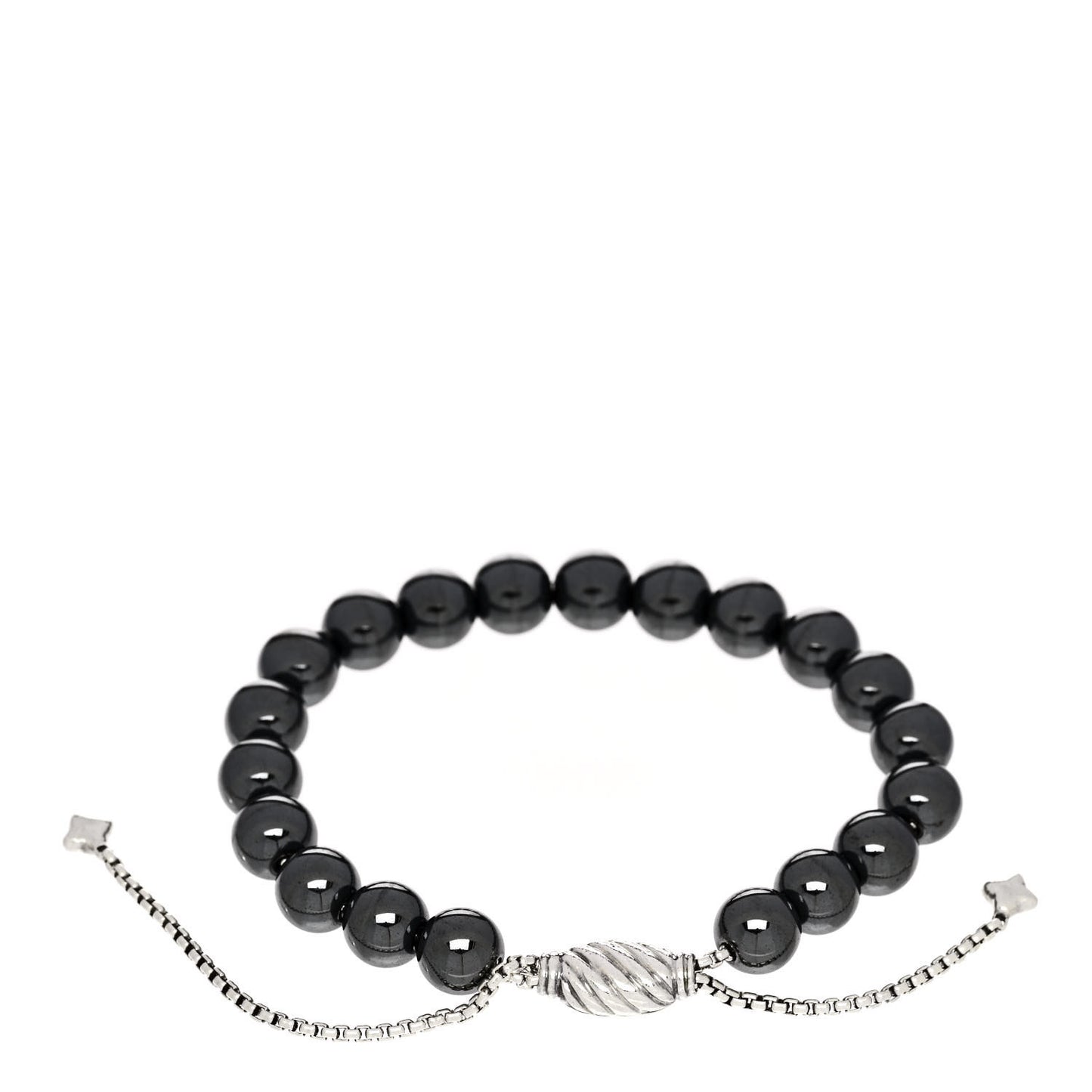 Sterling Silver Hematite 8mm Spiritual Beads Adjustable Bracelet