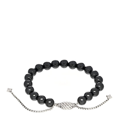 David Yurman Sterling Silver Hematite 8mm Spiritual Beads Adjustable Bracelet 2 of 3