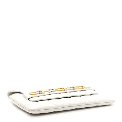 Chanel Calfskin Quilted Enchained Clutch White 4 of 8