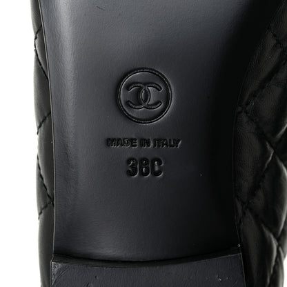 Chanel Lambskin Quilted Ballerina Flats 38 Black 8 of 10