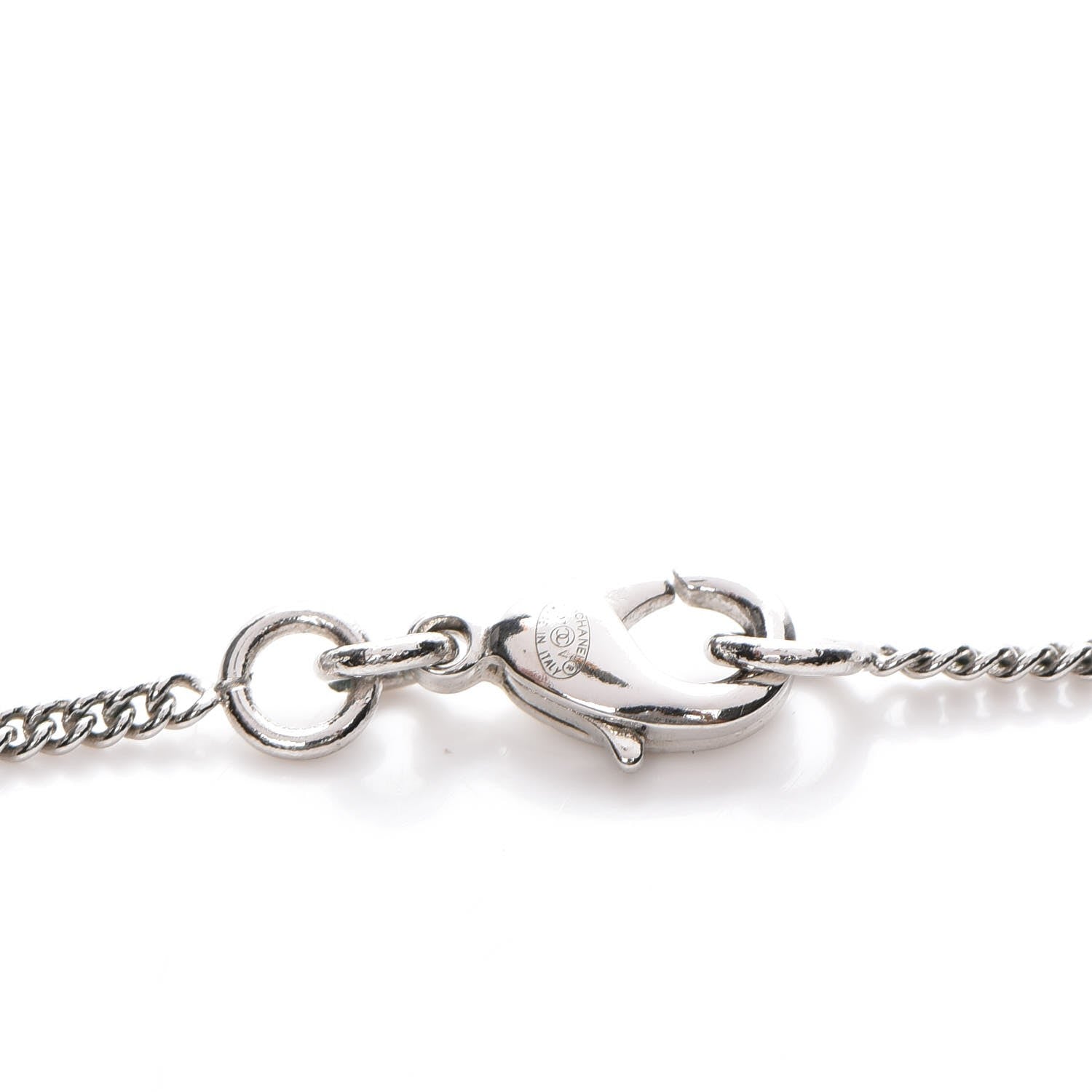 Chanel Crystal Timeless CC Necklace Silver 4 of 5