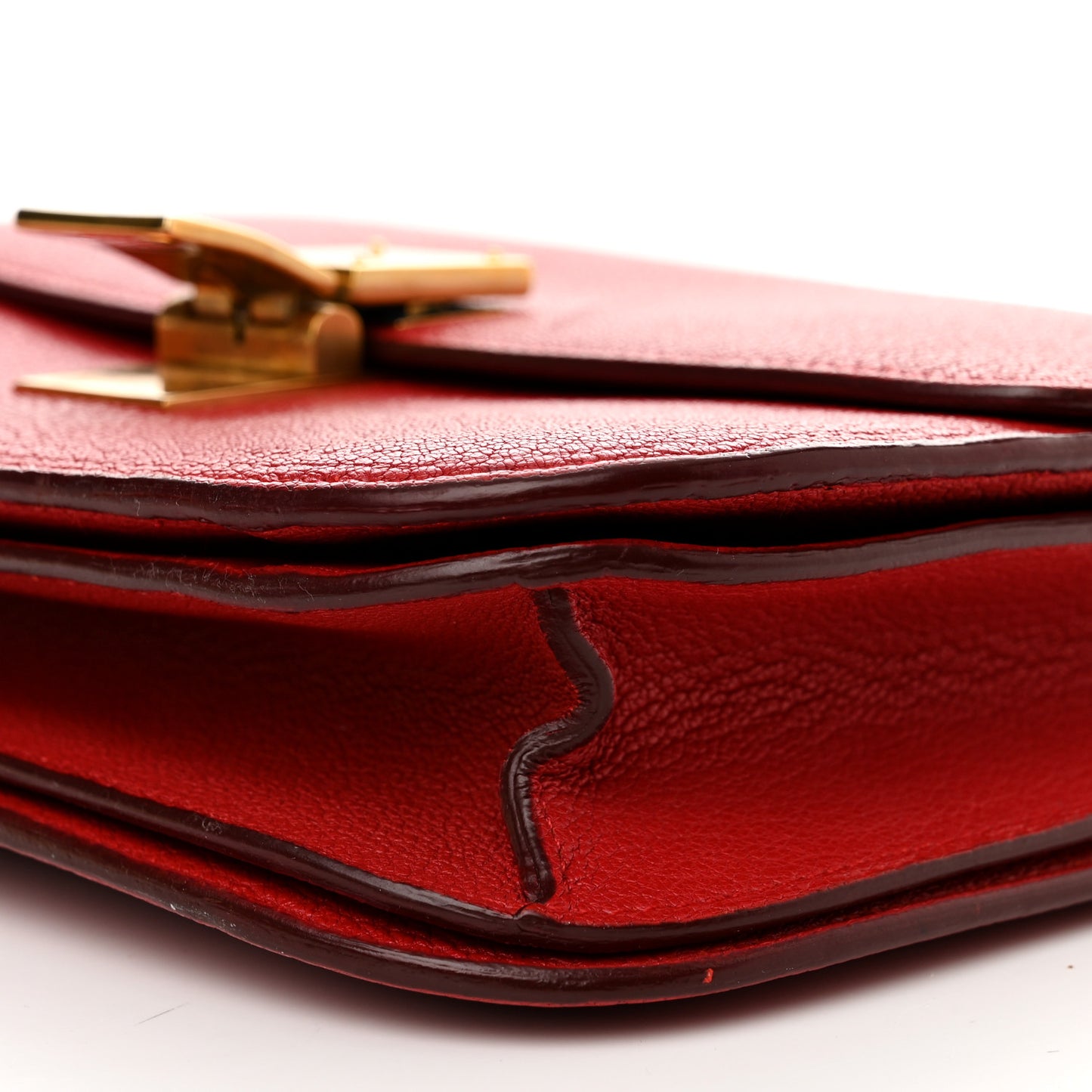 Goatskin Medium Classic Box Flap Bag Carmin