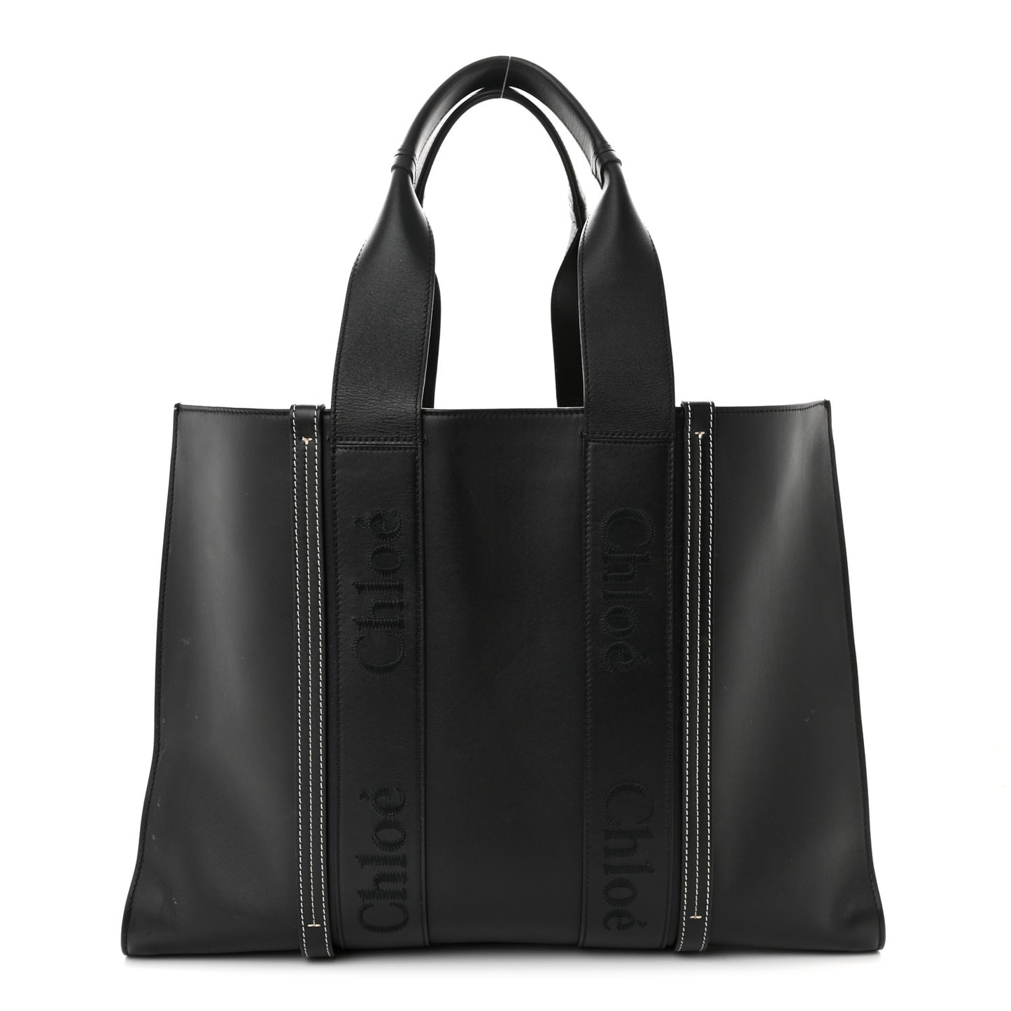 Calfskin Large Woody Tote Black