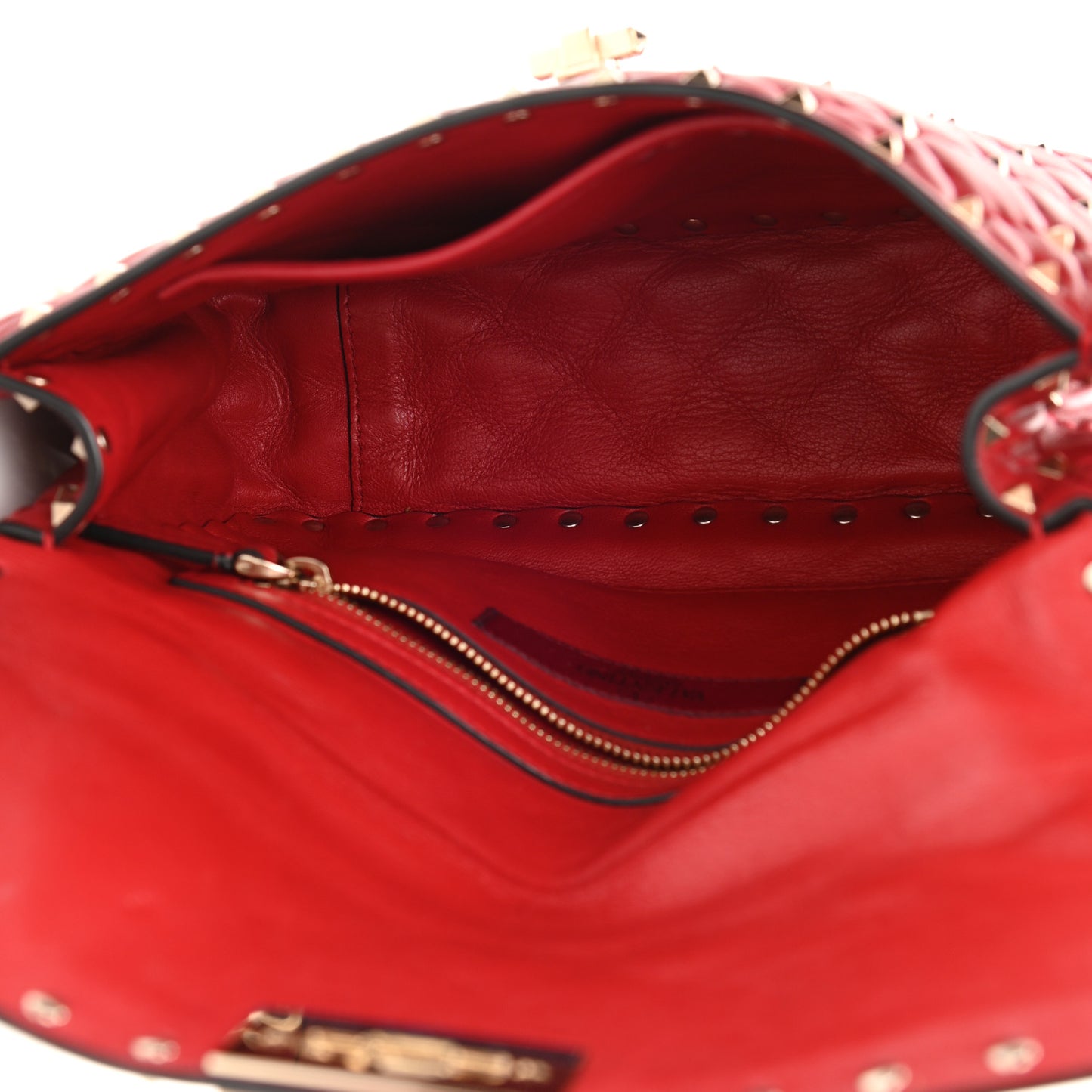 Nappa Medium Rockstud Spike Shoulder Bag Rosso Valentino