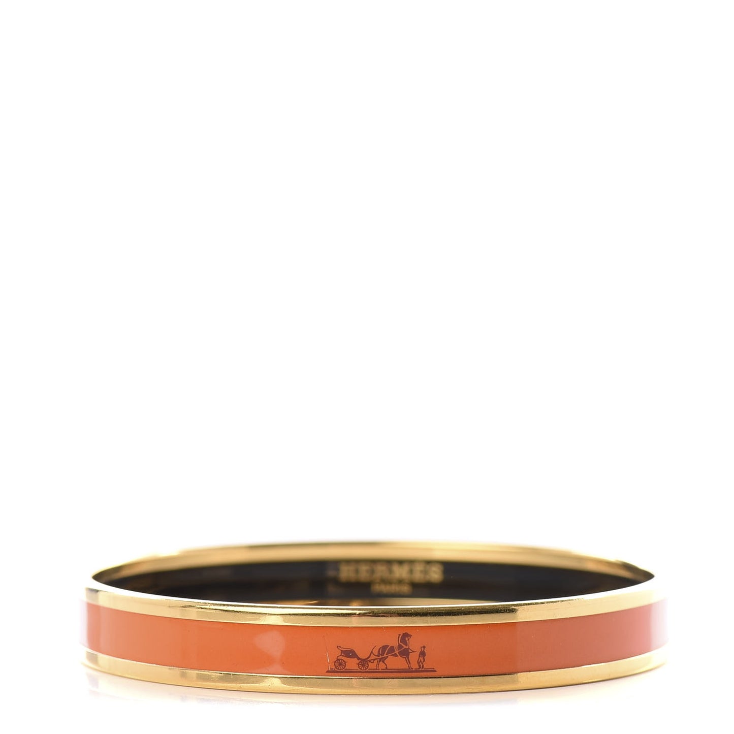 Enamel Printed Narrow Caleche Bracelet 65 Orange