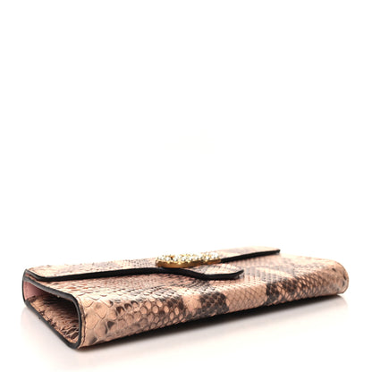 Gucci Snakeskin Pearly GG Marmont Clutch Taffy 4 of 12