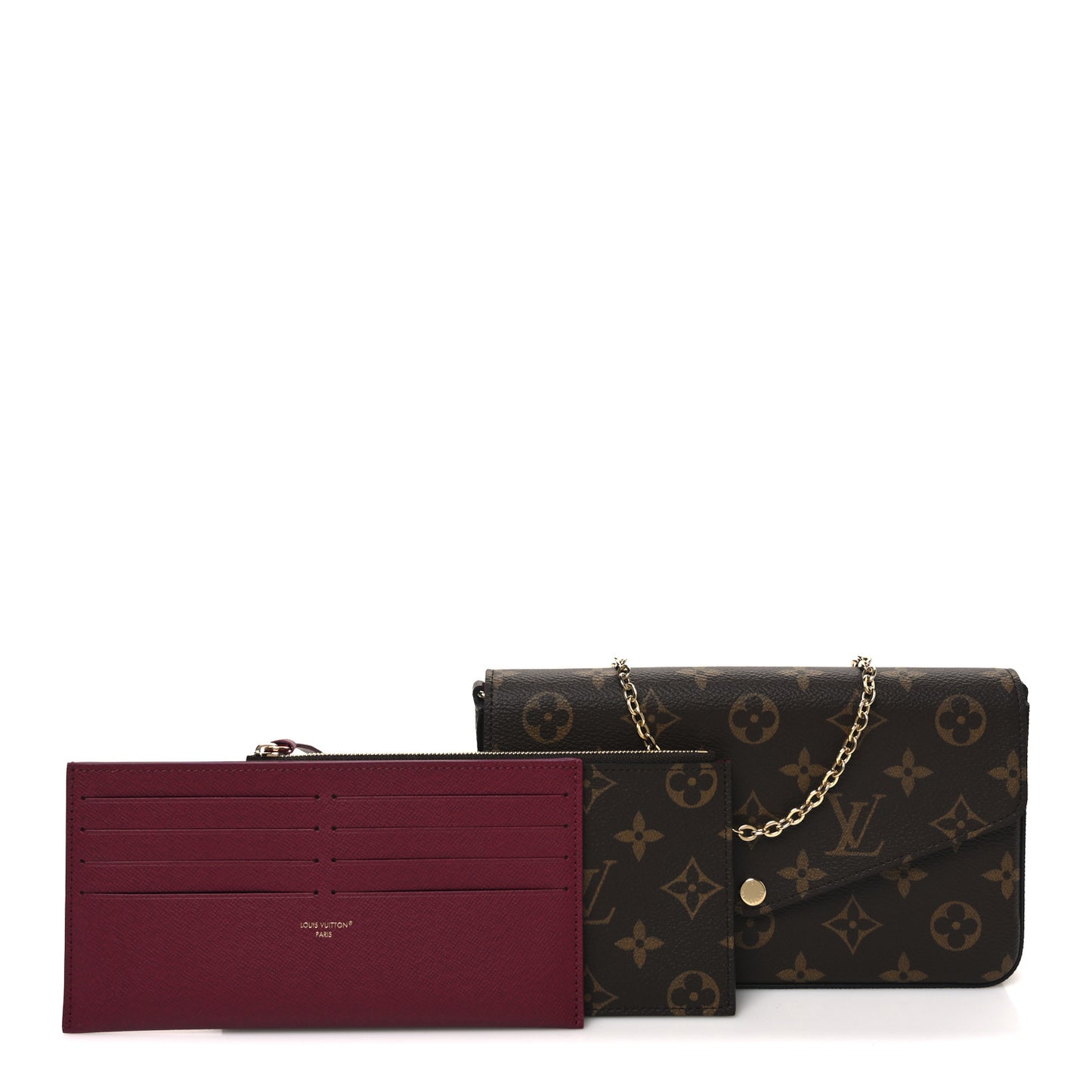 Monogram Pochette Felicie Chain Wallet Fuchsia